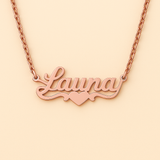 Cursive Font with Heart Name Necklace