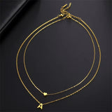 Initial Letter & Heart Necklace