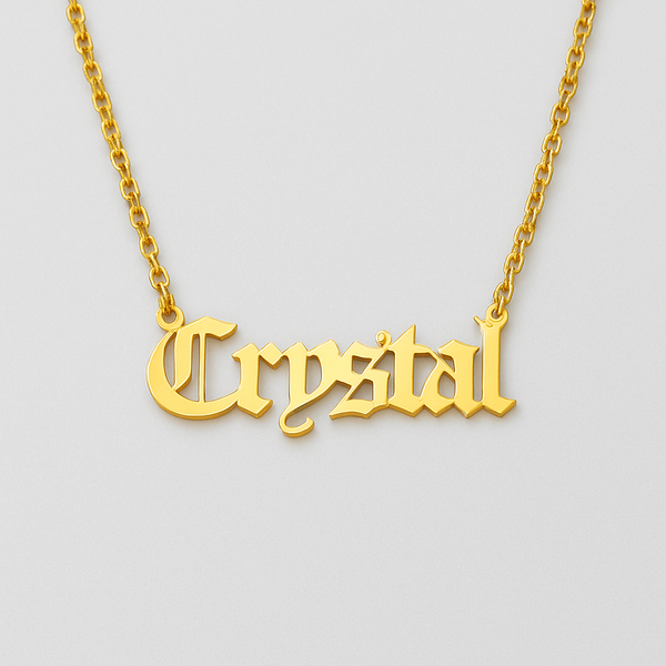 Old English Name Necklace