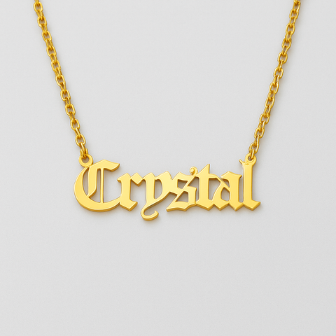Old English Name Necklace