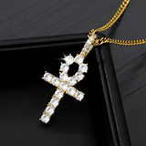 Diamond Ankh Charm Necklace in Gold