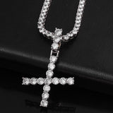 White Gold Diamond Initial Charm Tennis Necklace